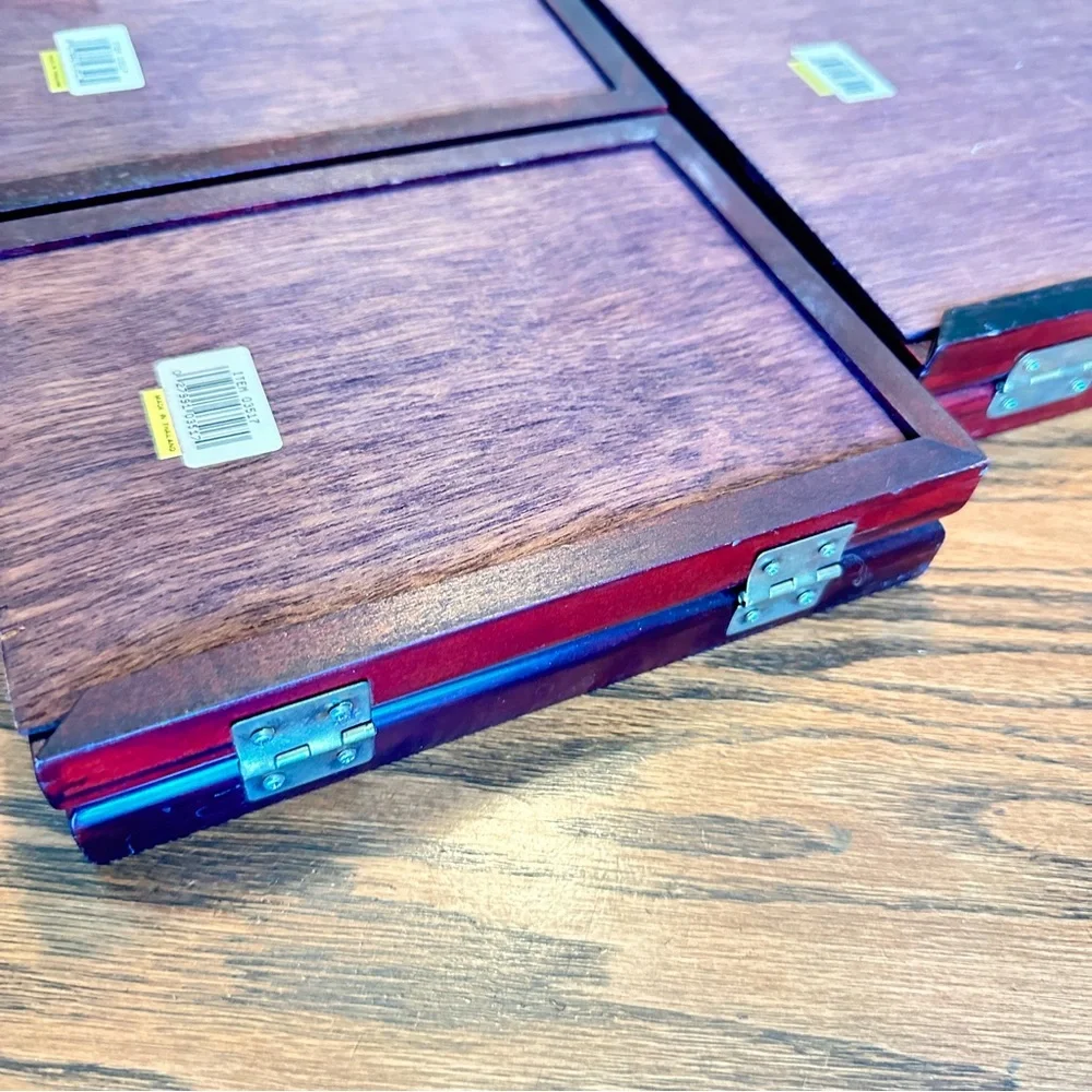Wooden Folding Photo Frame Set in Deep Mahogany